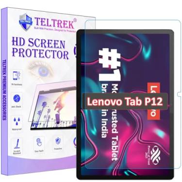 Imagem de TELTREK Pacote com 2 protetores de tela projetados para Lenovo Tab P12 2023 12,7 polegadas Nano Fiber Protetor de tela de vidro temperado – Ultra transparente, dobrável, flexível, à prova de martelo e