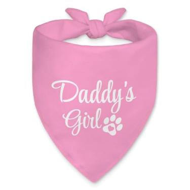 Imagem de Vgrti Bandana engraçada para cães do papai, bandana de dia dos pais para amantes de cães, acessórios de cachecol rosa para festa de aniversário, presentes de aniversário de Natal para meninas e cães