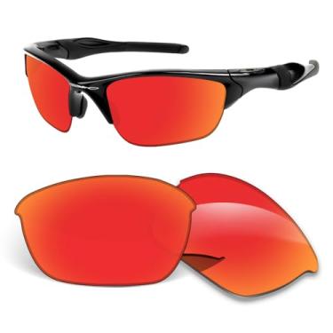 Imagem de Lentes de substituição de 1,5 mm compatíveis com óculos de sol Oakley Half Jacket 63 mm, resistente a arranhões e impactos - laranja vermelho polarizado