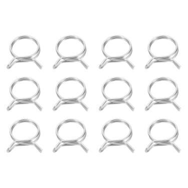 Imagem de HARFINGTON Clipes de mangueira de linha de combustível de fio duplo 24 mm ID 24-28,1 mm OD, 12 peças de clipes de mola de tubo de aço inoxidável para mangueira de ar, tubo de água, motocicleta