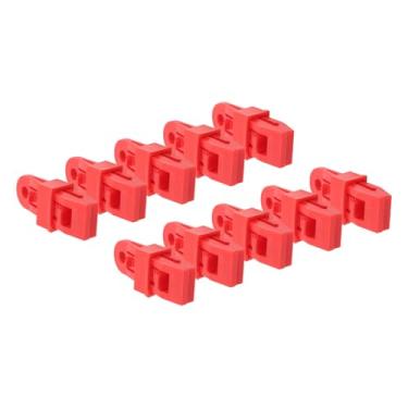 Imagem de Phefop Grampos de Lona à Prova de, Braçadeiras de Plástico para Tendas, Coberturas de Piscina para Rv, 10 Peças (Vermelho)