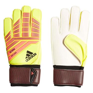 Imagem de Luvas de futebol Adidas Predator Replique, amarelo solar/vermelho solar/preto, tamanho 10 (unissex adulto)