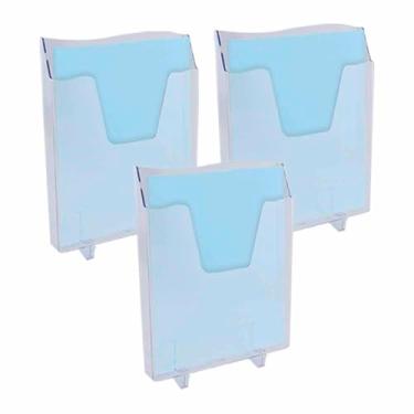 Imagem de 3 Expositor Quadro De Avisos Escritório Plástico A4 Cristal