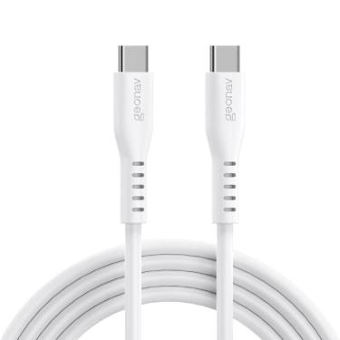 Imagem de Cabo Usb-C Para Usb-C Branco Silicone 1,5M Esc06Swt Geonav
