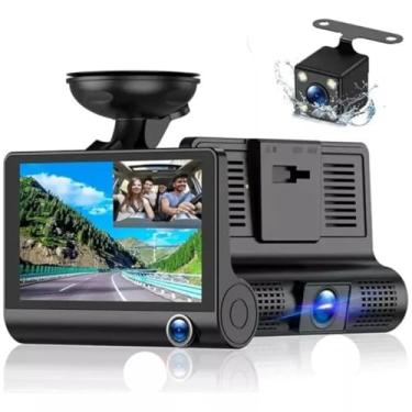 Imagem de Camera Veicular Automotiva Gravação Full Hd Frontal Ré Lcd 4 1080P, Visão Noturna Premium