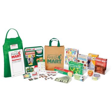Imagem de Kit Mercearia Infantil Fresh Mart, Perfeito para Brincadeiras de Faz de Conta, Tema Compras para Crianças Acima de 3 Anos, Melissa & Doug