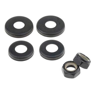 Imagem de Baosity 4 peças de buchas de skate longboard arruelas copo com porcas - preto
