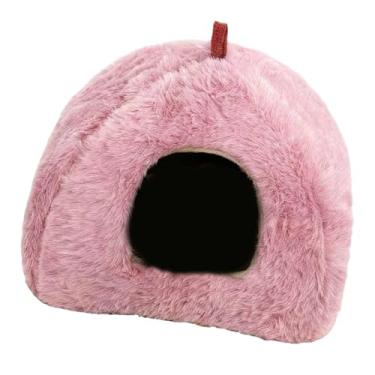 Imagem de Generic Cama quente para hamster, casinha, esconderijo, rede suspensa, para descanso de chinchila e camundongos, Rosa Rosa