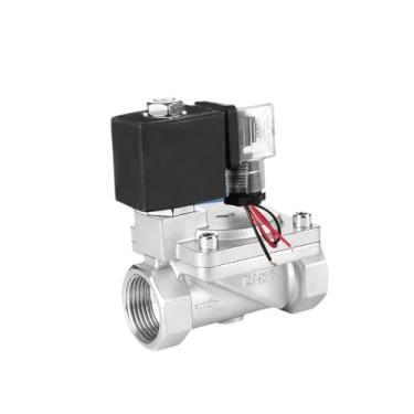 Imagem de 1 peça de válvula solenoide de alta pressão de aço inoxidável 304 à prova d 'água bobina piloto diafragma interruptor de controle eletrônico AC220V DC24V (PURPLE)