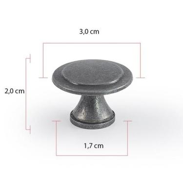 Imagem de Puxador Redondo Flor Em Metal Móveis Kit 6 Unidade Puxador - Telis Fer