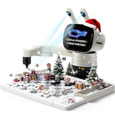 Imagem de SenseRobot Lite — AI Robotic Chess & International Draughts (10×10) Set | 25 Chess Levels (Elo 200–2900), Epic Duel Elo 3200, Voice Guidance, Screen-Free Play, 1,200+ Lessons, Cloud & OTA