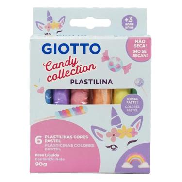 Imagem de GIOTTO Candy Collection Unicórnio, Massinha de Modelar Plastilina, 6 Cores Pastel 90g
