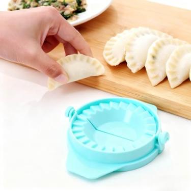 Imagem de Máquina de fazer bolinhos de massa, molde multifuncional Pierogi Pastelitos, prensa de bolinhos fácil de usar, ferramenta de cozinha durável para assar e cozinhar - azul