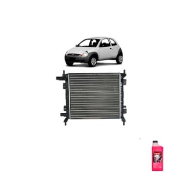 Imagem de Kit Radiador Ford Ka 1.0/1.6 2000 a 2008 + Aditivo Radiador Etaniz Pronto Uso 1L