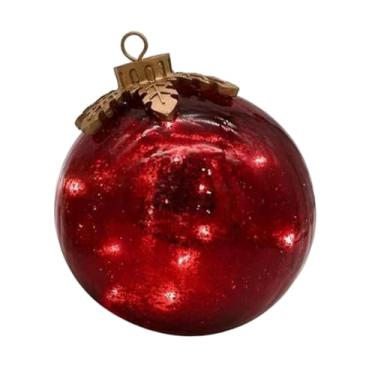 Imagem de Fancyes Bola de Natal Decorativa para Árvore de Natal, Enfeite Brilhante e Versátil, Pingente para Jardim, Aniversário e Guirlanda, Vermelho