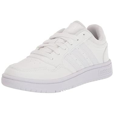 Imagem de adidas Tênis de basquete infantil Hoops 3.0, Branco/Branco., 18