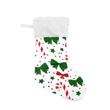 Imagem de GakkiGii Pacote com 2 meias de Natal com laços de Natal, decoração grande para pendurar na parede da árvore da lareira, 45 x 31 cm