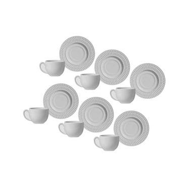 Imagem de Conjunto de Xícaras de Chá Porto Brasil Roma em Faiança Feldspática 160 ml – 6 Peças