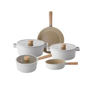 Imagem de CONJUNTO DE 5 PANELAS FIKA NEOFLAM EM ALUMINIO PEROLA FK-FI-5PMX Branco