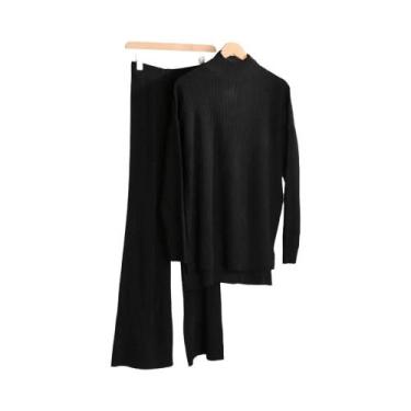 Imagem de Conjunto De Moletom Feminino De Outono Inverno Com Suéter De Gola Alta