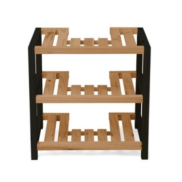 Imagem de Móvel Pia Coluna Banheiro, Estante para Pia Coluna, Gabinete, Envernizado Acabamento(MEL/PRETO)