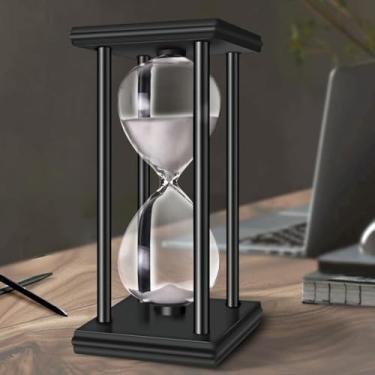 Imagem de Ampulheta, Madeira Ampulheta 60 Minutos, Ampulheta Decorativa, Ampulheta com Estrutura, Decoração A Ampulheta, Temporizador de Areia, Ampulheta de 1 Hora Aferida, Ampulheta e Vidro