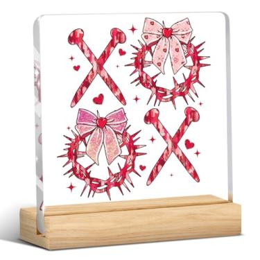 Imagem de Decorações de Dia dos Namorados, presentes de Dia dos Namorados para ela, presente para namorado, namorada, marido, esposa, arco xoxo rosa, placa acrílica com suportes de madeira, decoração de quarto