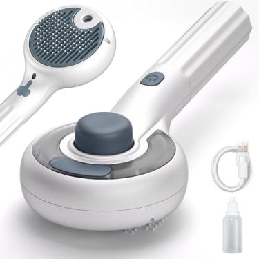 Imagem de Atlamia Escova a vapor para gatos, ferramenta de limpeza automática 3 em 1 para animais de estimação com spray de água, pente de derramamento e massagem para cabelos longos e curtos, gatos e cães