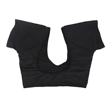 Imagem de Colete feminino preto respirável lavável de secagem rápida para suor nas axilas para absorção de suor nas axilas, colete slim fit para treino diário e esportes" (M)