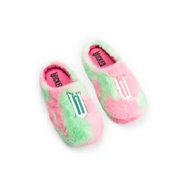 Imagem de Wicked Pantufas fofas femininas rosa e verde | Sapatos confortáveis para uso interno | Perfeito para casa | Mercadoria, Logotipo, 14