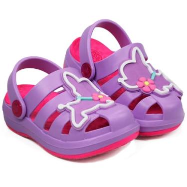 Imagem de Sandália Infantil Menina Pop Cachorrinha Plugt Babuche Confortável Estiloso Creche Moda (Lilás, BR, Criança de 4 a 8 anos, Faixa Numérico, 33, 34)
