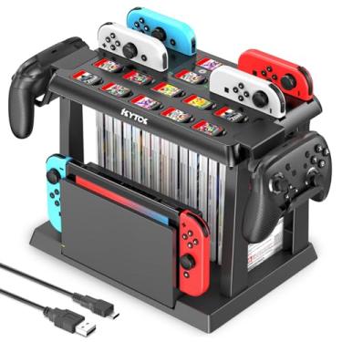 Imagem de Switch Games Organizer Station with Controller Charger, Charging Dock for Nintendo Switch & OLED Joycons, Mounts, Brackets & Stands for Games, TV Dock, Pro Controller, Sega Dreamcast