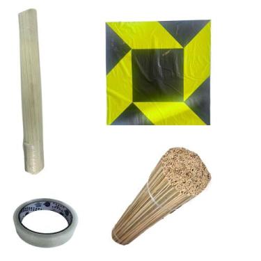 Imagem de Kit Fábrica De Flechinha (40cm) Vareta + Plástico + Durex Cor:VARIADOS