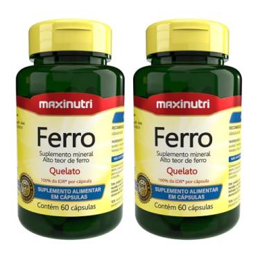 Imagem de Maxinutri, Kit 2 Ferro 100% IDR com 60 Cápsulas Maxinutri
