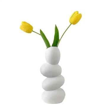 Imagem de YYBOES Vasos para flores, vasos de cerâmica criativos, vasos de paralelepípedos, arranjos florais para casa e sala de estar, ornamentos decorativos à base de água, adequado para lareira, quarto