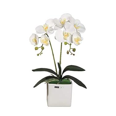 Imagem de Conjunto de flores artificiais, orquídeas artificiais em vaso, bonsai Phalaenopsis, plantas falsas, centros de mesa para sala de jantar, sala de estar
