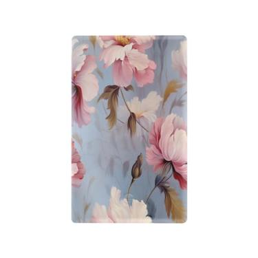 Imagem de Wassud Placa de cobertura para interruptor de luz de flor rosa, capas de tomadas duplex, placa de parede, decoração de casa, sala de estar, quarto, decoração