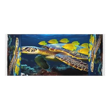 Imagem de Wassud Capas de lavadora e secadora de peixe amarelo e tartaruga, protetor de lavadora com sacos de armazenamento, capa de geladeira à prova de poeira com bolsos para lavanderia doméstica, cozinha