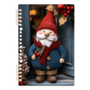 Imagem de Burbuja Caderno Gnomo de Natal, papel pautado universitário A5 com 60 folhas, fichário para escritório, 1 pacote