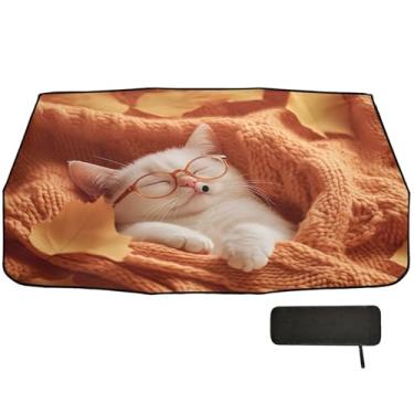 Imagem de Burbuja Guarda-sol de para-brisa de carro, guarda-chuva de para-brisa dobrável para gatos que dorme com bloqueio de raios UV e calor solar, adequado para caminhonete Sedan SUV na maioria dos veículos
