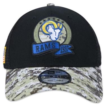 Imagem de BONÉ NEW ERA 940 LOS ANGELES RAMS SALUTE TO SERVICE TRUCKER NFP23BON222 PRETO VERDE-Masculino