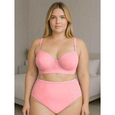 Imagem de Conjunto Lingerie Plus Size Sutiã Bojão e Calcinha Cós Reforçado - c2 