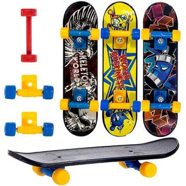 Imagem de Kit 3 Skate de Dedo Infantil Estampado Original Art Brink, Skate de De