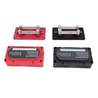 Imagem de FTVOGUE Bloco de Distribuição de Energia de Barramento 48V 150A Com Pinos M8 e Base Retardante de Chama, 12 Terminais de Parafuso para Fiação Segura Em Sistemas Automotivos Marinhos RV