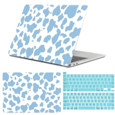 Imagem de GABraden Compatível com MacBook Pro 13 polegadas, 2020 2019 2018 2017 2016 (A2338 M1/A2159/A2251/A2289/A1989/A1706) com Touch ID e 2 protetores de teclado, capa rígida para laptop (vaca azul)