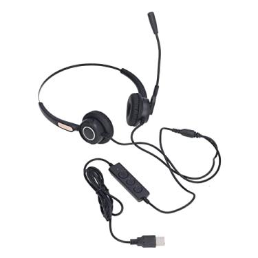 Imagem de aqxreight Fone de Ouvido Com Fio para Telefone, Redução de Ruído, Ergonômico, Controle de Volume Ajustável, Fone de Ouvido de Computador USB para Redução de Aulas On-line e Algoritmos Inteligentes