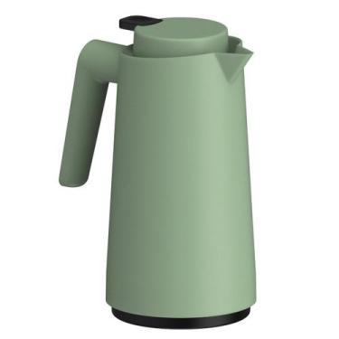 Imagem de Garrafa Térmica Bule Com Gatilho 1,0l Café/chá/água Unitermi, Verde