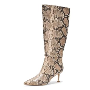 Imagem de Kenneth Cole New York Bota feminina Utah Fashion, Cobra castanho-acinzent, 40