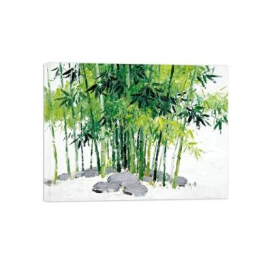 Imagem de Tela de paisagem de arte de parede - bambu-decoração moderna - impressões de pintura para sala de estar pronta para pendurar tela embrulhada 50 x 65 cm 20 x 26 pol