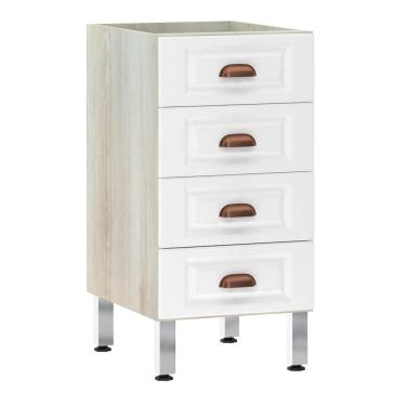 Imagem de Balcão De Cozinha S/ Tampo 40cm 4 Gavetas Agatha Legno Crema